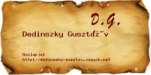 Dedinszky Gusztáv névjegykártya